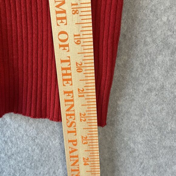 Anthropologie Maeve Polo Bell Sleeve Sweater Women's XL Red Ribbed Holiday - Picture 11 of 11